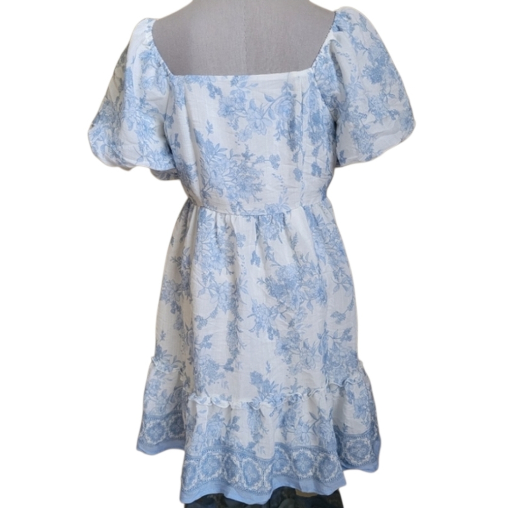 Like New Blu Pepper Floral Babydoll Peasant Dress Size Small